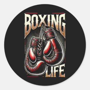 Boxertraining für sportliche Boxer Runder Aufkleber