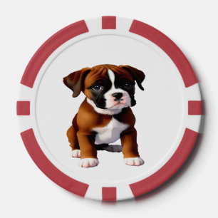 Boxerwelpe Hund Fawn Ausmalbild Pokerchips