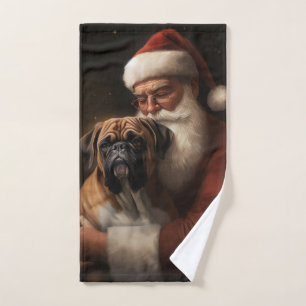 Boxeur avec le Père Noël Fête de Noël