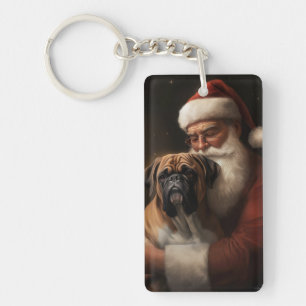 Boxeur avec le Père Noël Fête de Noël