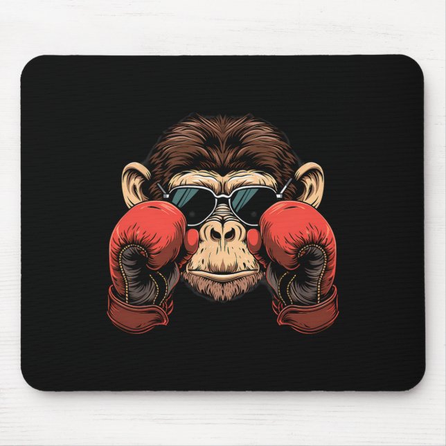 Boxhandschuh-Affe Liebhaber Boxhandschuhe Kickboxe Mousepad (Vorne)