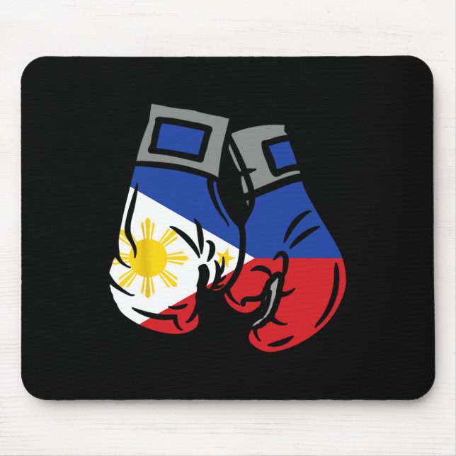 Boxhandschuh mit der Flagge der Philippinen Mousepad (Vorne)