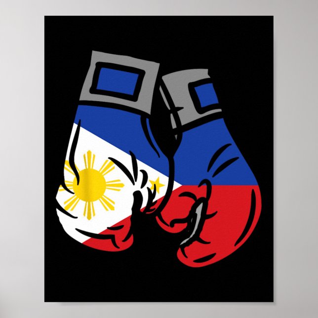 Boxhandschuh mit der Flagge der Philippinen Poster (Vorne)