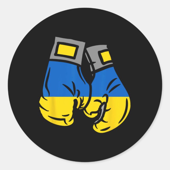 Boxhandschuh mit der Flagge der Ukraine  Runder Aufkleber (Vorderseite)