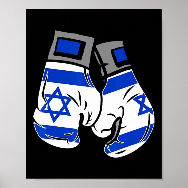 Boxhandschuh mit der Flagge Israels Poster (Vorne)