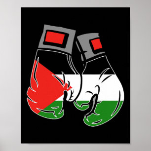 Boxhandschuh mit der Flagge Palästinas Poster
