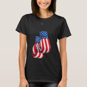 Boxhandschuhe Amerikanische Flagge 4. Juli Boxen T-Shirt