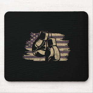 Boxhandschuhe amerikanische Flagge Retro Old Schoo Mousepad