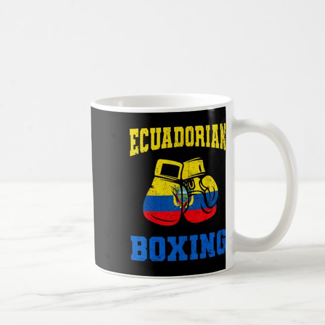 Boxhandschuhe Ecuador Pride Boxing Mens Kaffeetasse (Rechts)