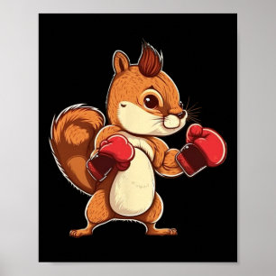 Boxhandschuhe Eichhörnchen Boxer Kickboxer Kickbox Poster