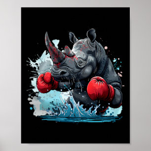 Boxhandschuhe für Box-Rhino-Kickboxen Lustiger Box Poster