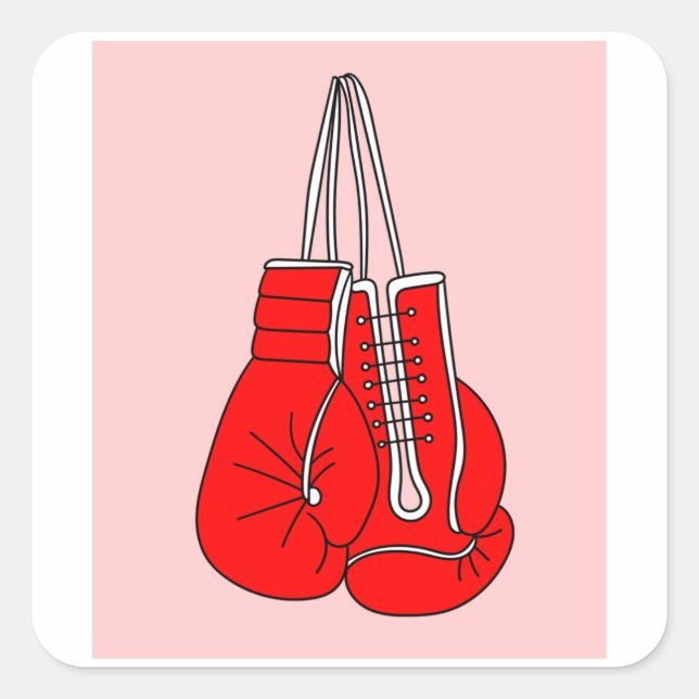 Boxhandschuhe für Frauen Quadratischer Aufkleber (Vorderseite)