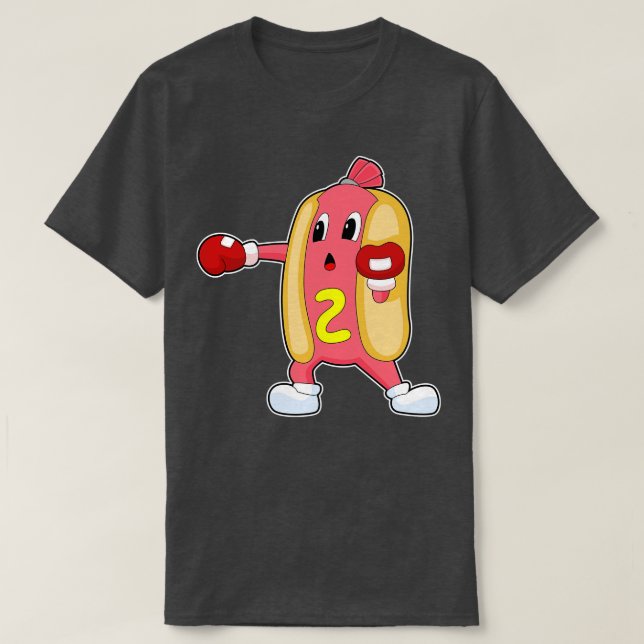 Boxhandschuhe für Hotdog Boxer Boxen T-Shirt (Design vorne)
