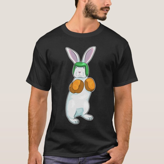Boxhandschuhe für Kaninchen Boxen T-Shirt (Vorderseite)