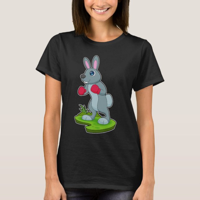 Boxhandschuhe für Kaninchen Boxen T-Shirt (Vorderseite)