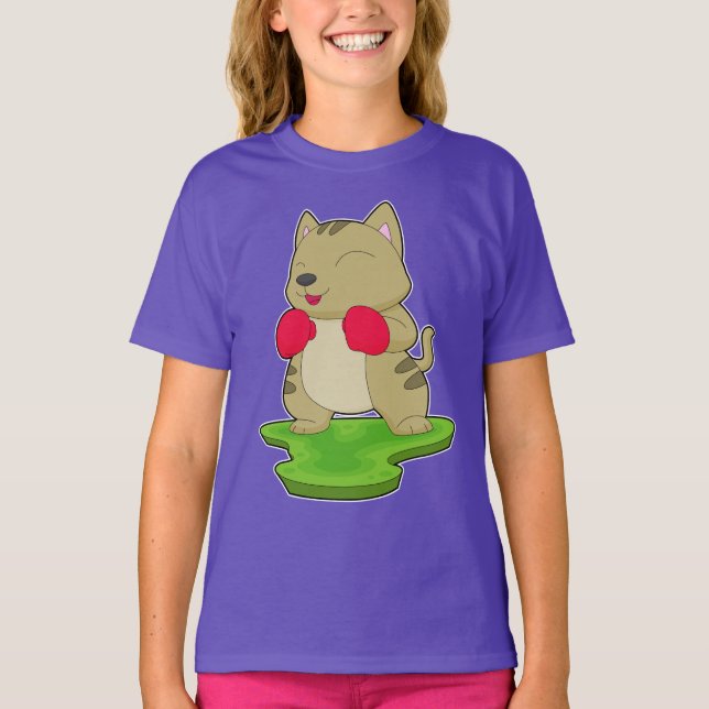 Boxhandschuhe für Katzen Boxen T-Shirt (Vorderseite)