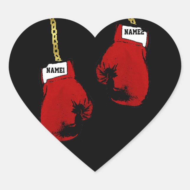 Boxhandschuhe Herz-Aufkleber (Vorderseite)