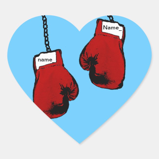 Boxhandschuhe Herz-Aufkleber (Vorderseite)