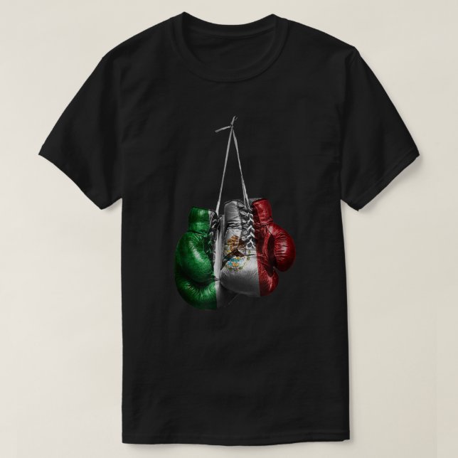 Boxhandschuhe Mexiko Vintage Flagge T-Shirt (Design vorne)