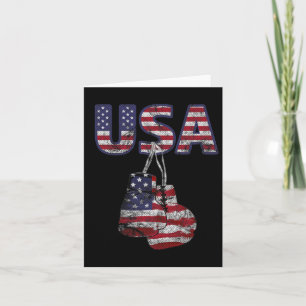 Boxhandschuhe mit amerikanischer Flagge T-Shirt fü Karte