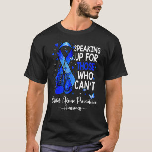Boxhandschuhe mit blauem Ribbon-Kindesmissbrauch P T-Shirt