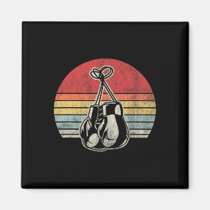 Boxhandschuhe mit Vintagem Retro-Sonnenuntergang Magnet