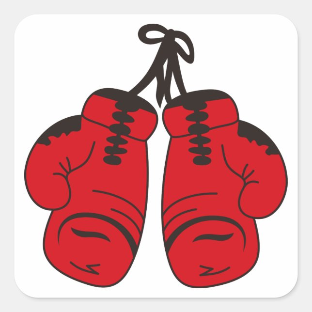 Boxhandschuhe Quadratischer Aufkleber (Vorderseite)