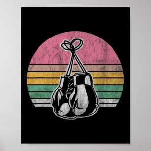 Boxhandschuhe Retrostil Vintage Sonnenuntergangsfa Poster