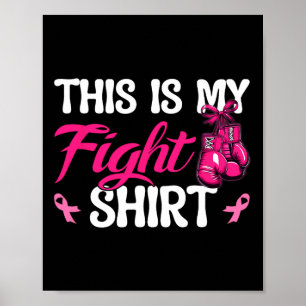 Boxhandschuhe rosa Ribbon Brustkrebs Dies ist mein Poster