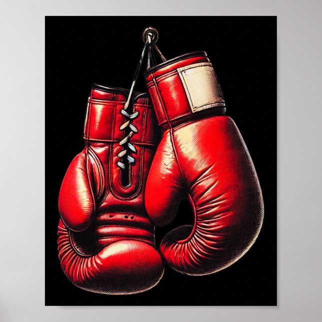 Boxhandschuhe Rot Boxen Sport Boxer Kickboxen  Poster (Vorne)