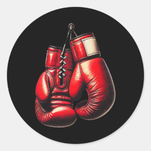 Boxhandschuhe Rot Boxen Sport Boxer Kickboxen  Runder Aufkleber