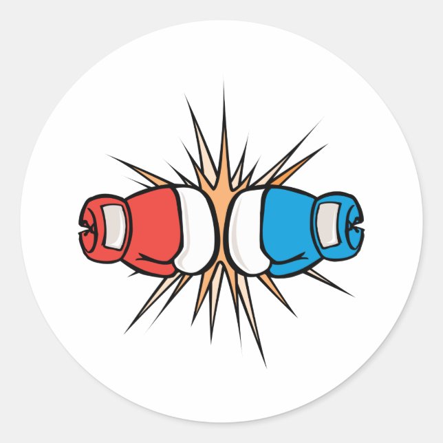 Boxhandschuhe Runder Aufkleber (Vorderseite)