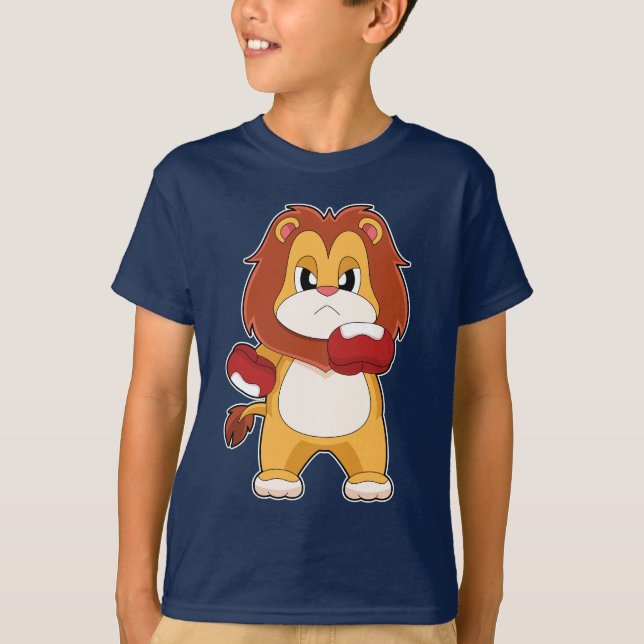 Boxhandschuhe von Lion Boxer Boxing T-Shirt (Vorderseite)