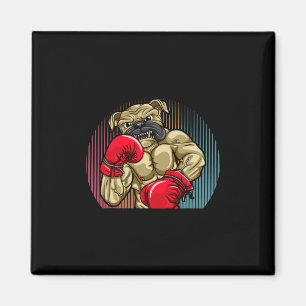 Boxhunde tragen Heavyweight Boxhandschuhe Bulld Magnet