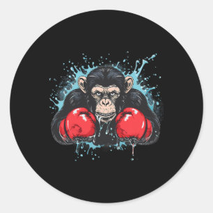 Boxing-Affenaffe Boxhandschuhe Kickboxen Lustig Runder Aufkleber