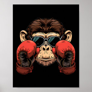 Boxing-Affenliebhaber Boxhandschuhe Kickboxen Lust Poster