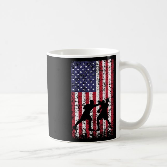 Boxing American Flag Kaffeetasse (Rechts)