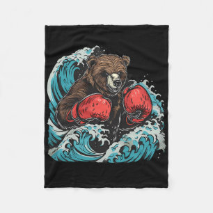 Boxing Bär Liebhaber Boxhandschuhe Kickboxen Lusti Fleecedecke