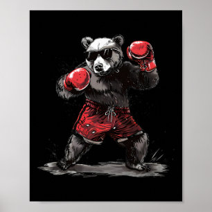 Boxing Bärenliebhaber Boxhandschuhe Kickboxen Lust Poster