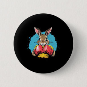 Boxing Bunny Strong Punch Illustration Button