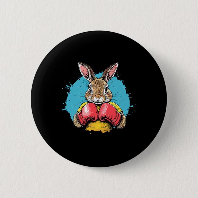Boxing Bunny Strong Punch Illustration Button (Vorderseite)