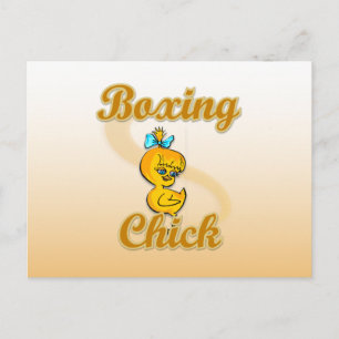 Boxing Chick Postkarte