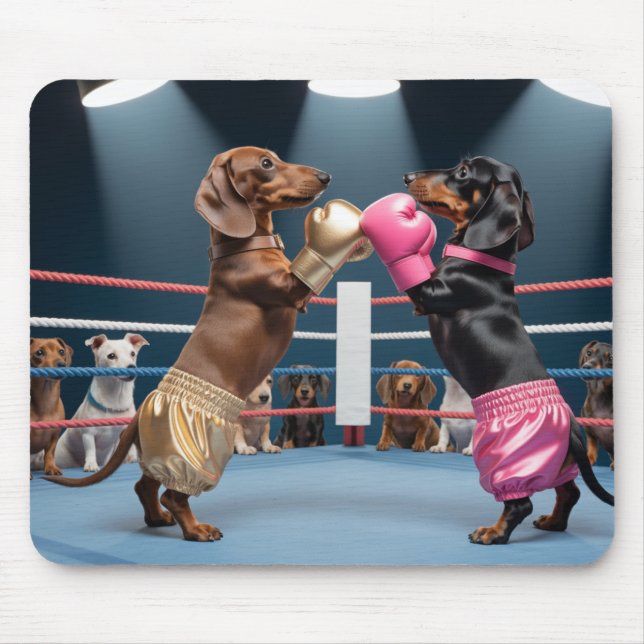 Boxing Dachshunds Mousepad (Vorne)