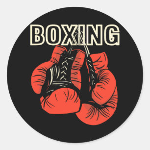 Boxing Design Boxing Boxing Gloves Martial Artist Runder Aufkleber