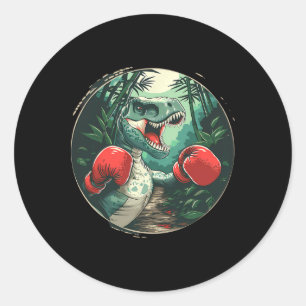 Boxing Dinosaur Boxer Dino Kickboxen T-Rex Boxen Runder Aufkleber