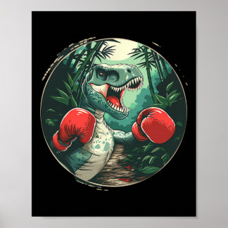 Boxing Dinosaur Boxer Dino Kickboxing T-rex Boxing Poster