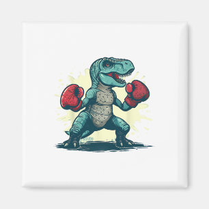 Boxing Dinosaur Boxer T-rex Kickboxing Dino Boxing Magnet
