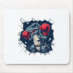 Boxing Dinosaur Boxer T-rex Kickboxing Dino Boxing Mousepad
