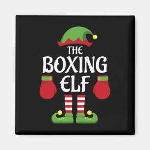 Boxing Elf Familie Matching Group Weihnachtsboxer Magnet