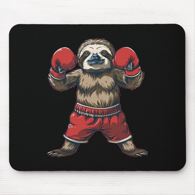 Boxing Faultier Liebhaber Boxhandschuhe Kickboxen  Mousepad (Vorne)